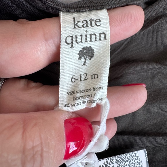 Kate Quinn Organic Bamboo Ruched Long Sleeve 6-12 months olive green NEW organic - Picture 3 of 5